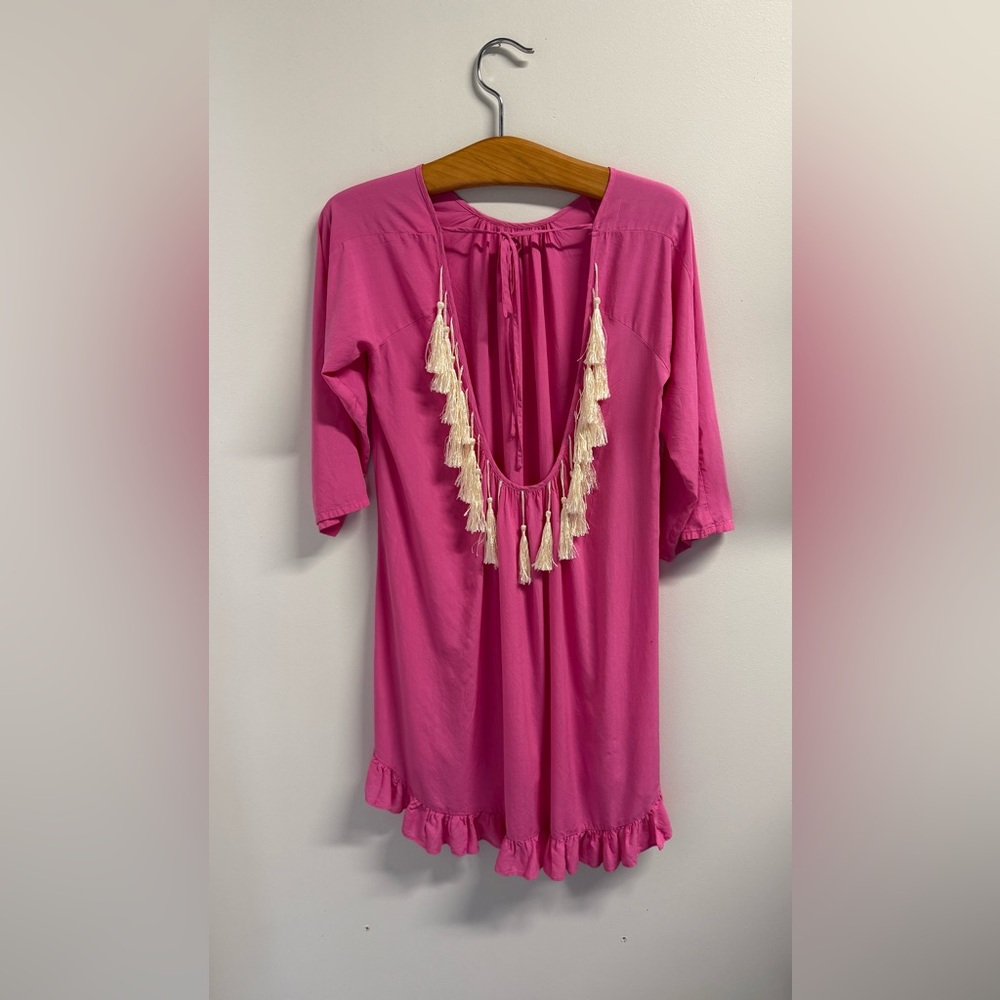 Pink Tassel-Trimmed Dress